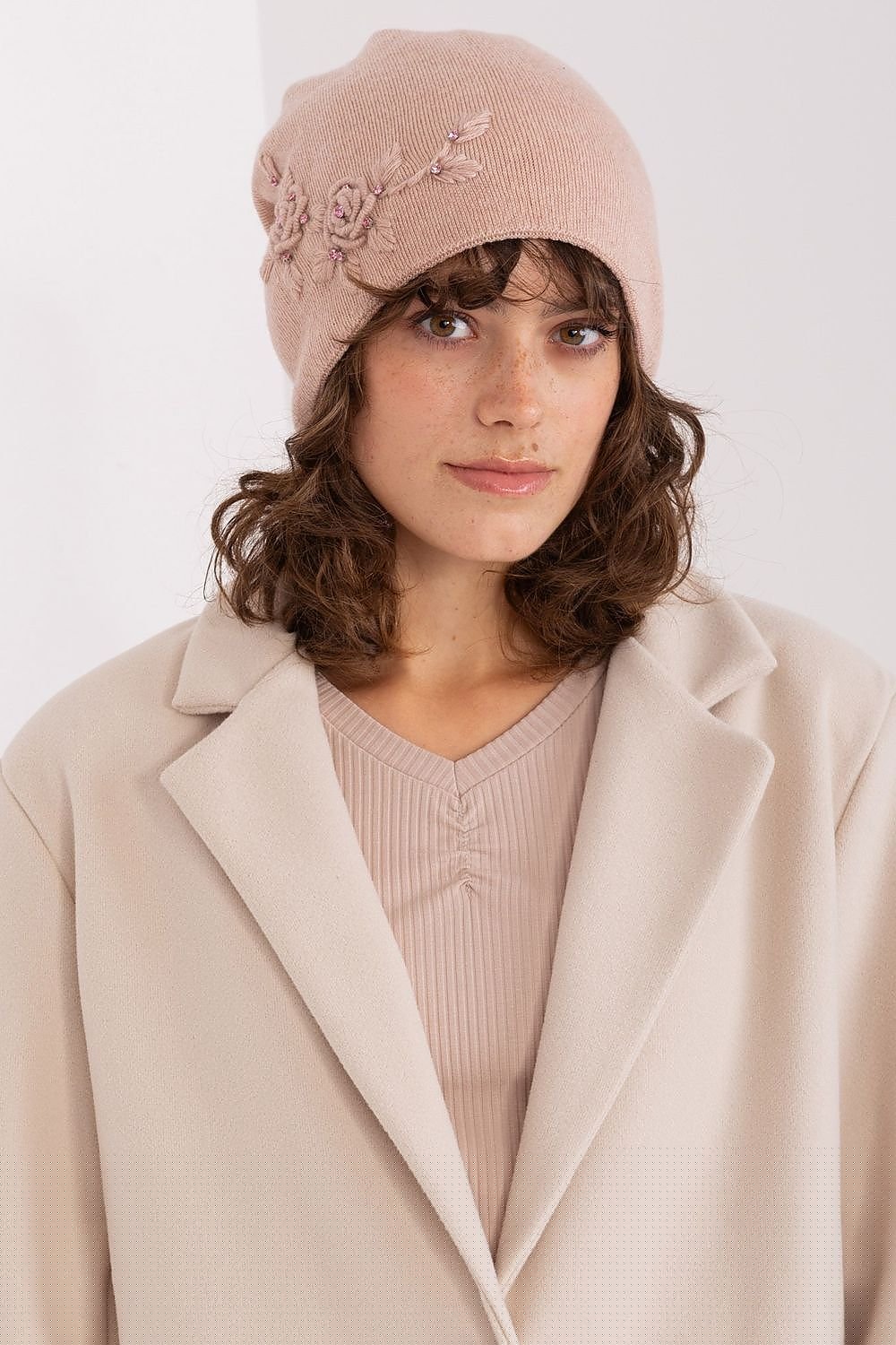 Women's Warm Winter Hat – Smooth Knit with Side Appliqué  Adomoo