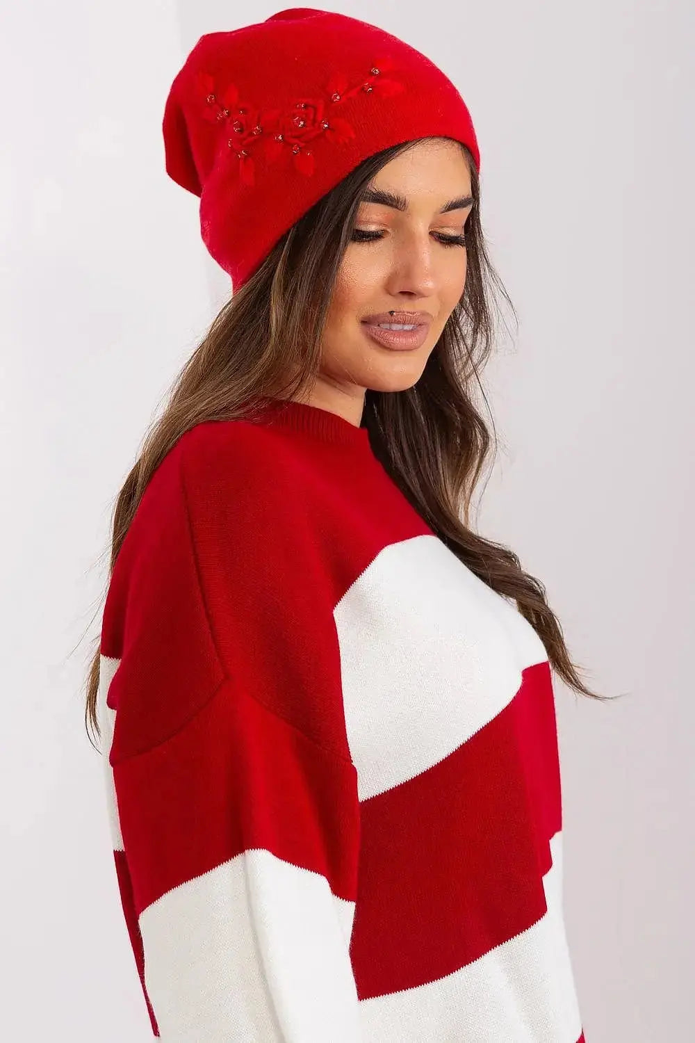 Women's Warm Winter Hat – Smooth Knit with Side Appliqué  Adomoo