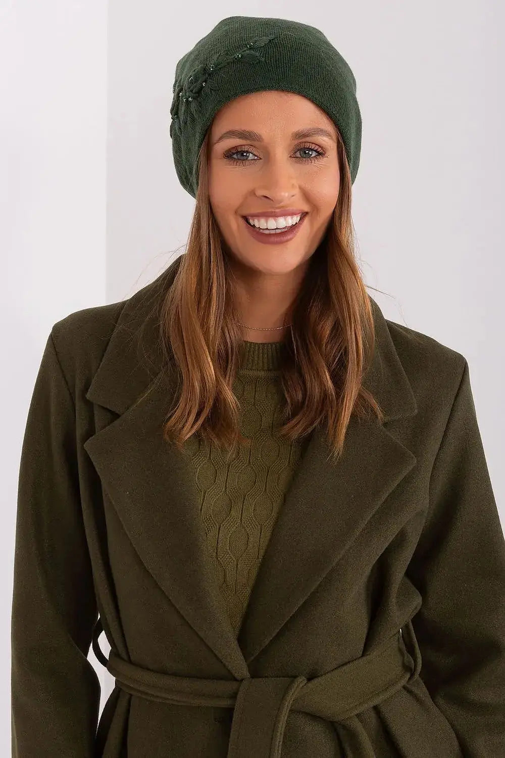 Women's Warm Winter Hat – Smooth Knit with Side Appliqué  Adomoo