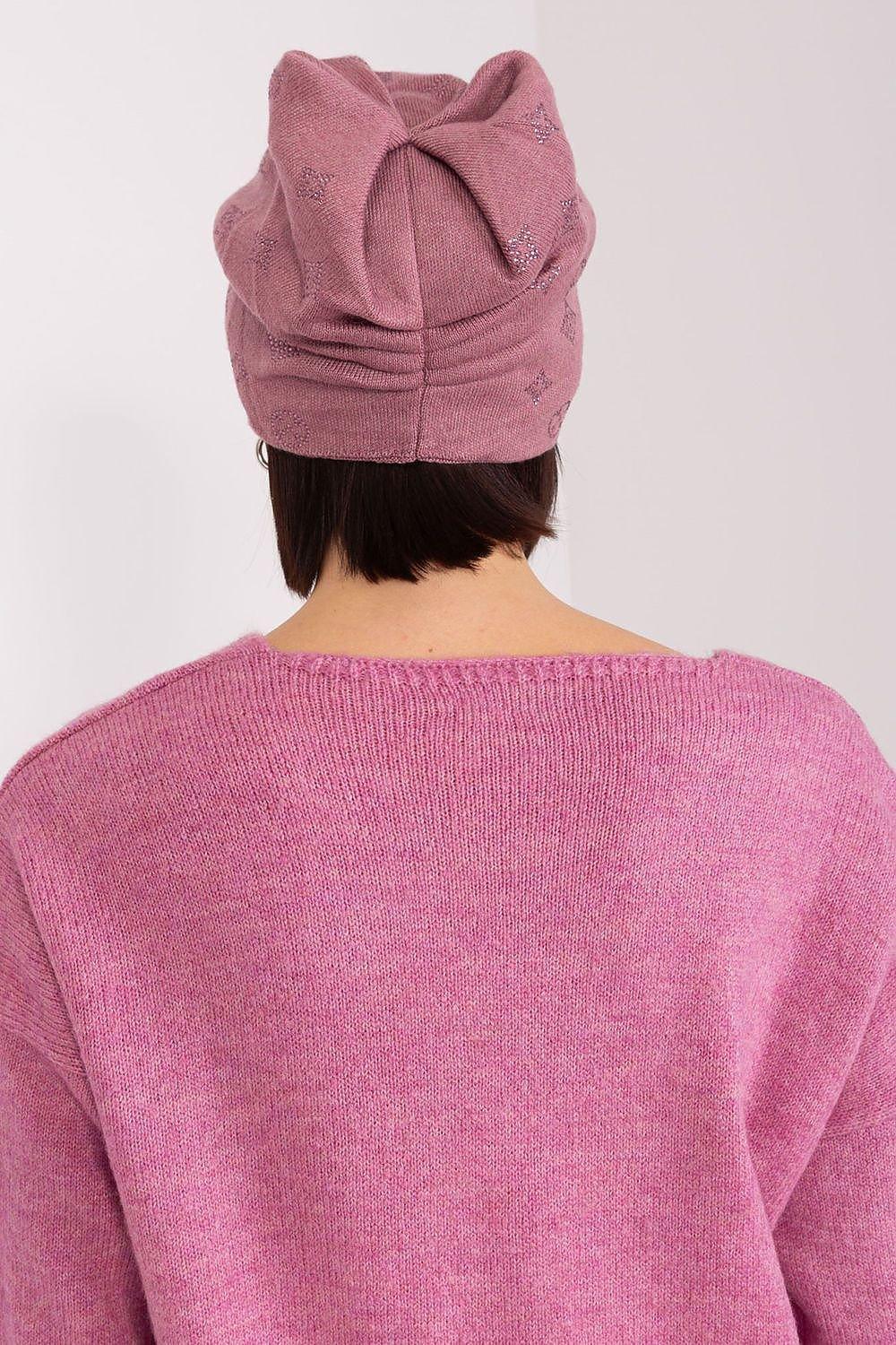 Women's Winter Beanie – Warm Cashmere Blend with Rhinestone Detail  Adomoo
