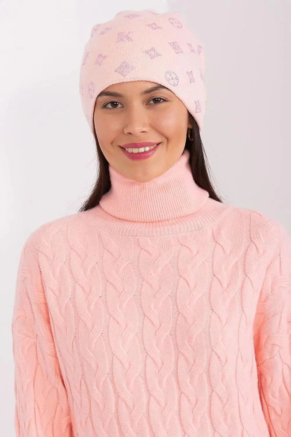 Women's Winter Beanie – Warm Cashmere Blend with Rhinestone Detail  Adomoo