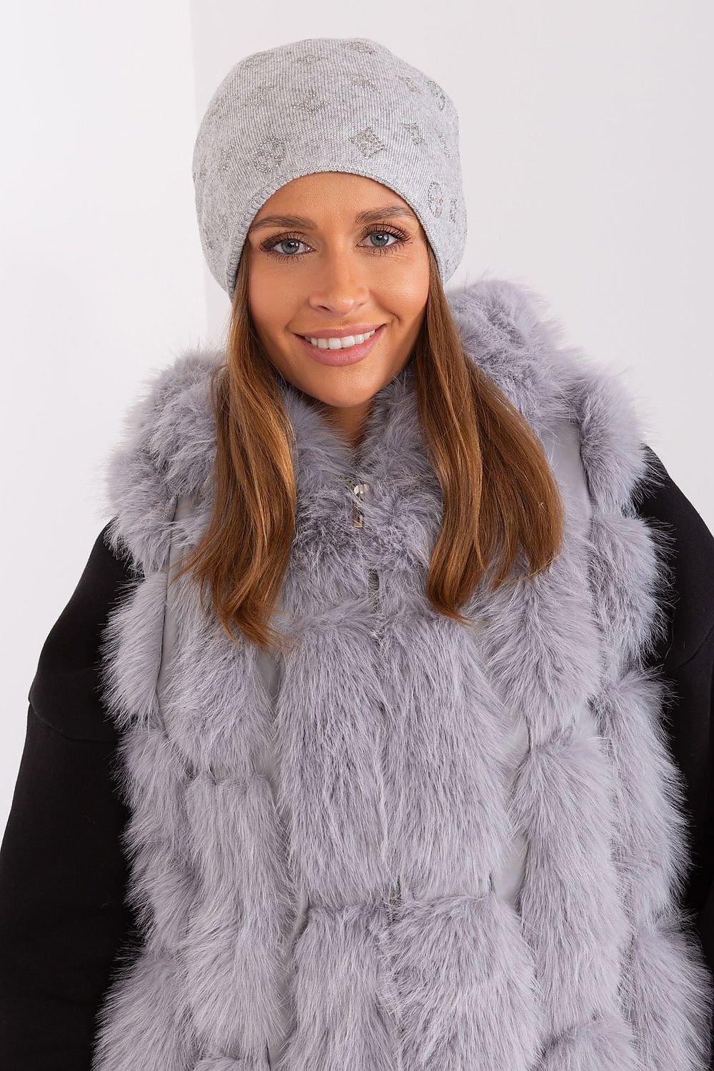 Women's Winter Beanie – Warm Cashmere Blend with Rhinestone Detail  Adomoo