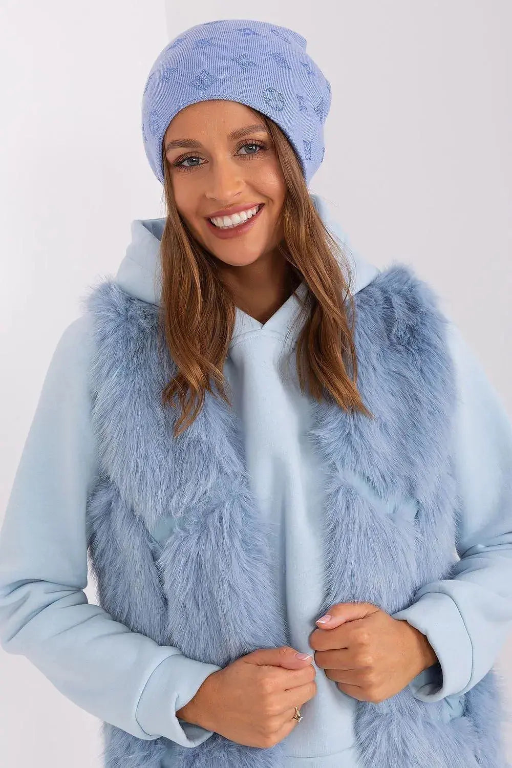 Women's Winter Beanie – Warm Cashmere Blend with Rhinestone Detail  Adomoo