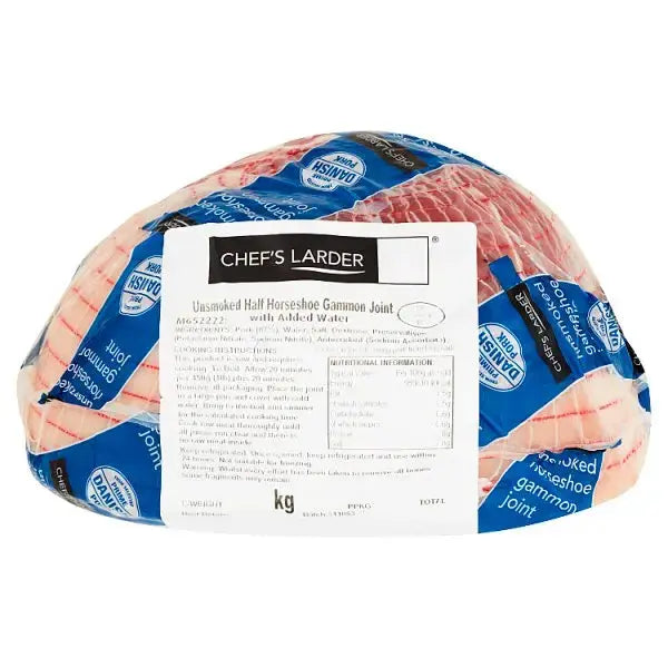 Chef's Larder Unsmoked Half Horseshoe Gammon Joint 3kg  Adomoo