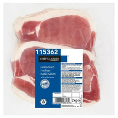 Chef's Larder Unsmoked Rindless Back Bacon 2kg  Adomoo