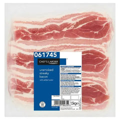 Chef's Larder Unsmoked Streaky Bacon 1.5kg  Adomoo