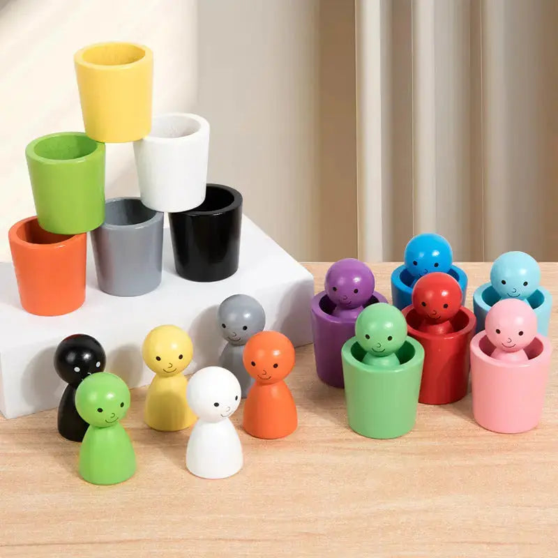 Children's Montessori Color Villain Classification Cup Jenga Educational Toys  Adomoo