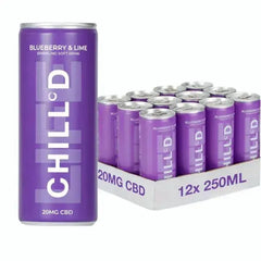 Chill'd Blueberry & Lime CBD 12 x 250ml  Adomoo