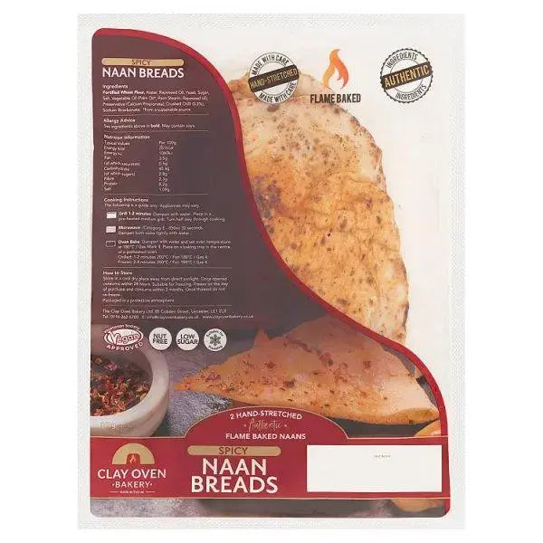 Clay Oven Bakery Spicy Naan Breads 360g (Case of 10)  Adomoo