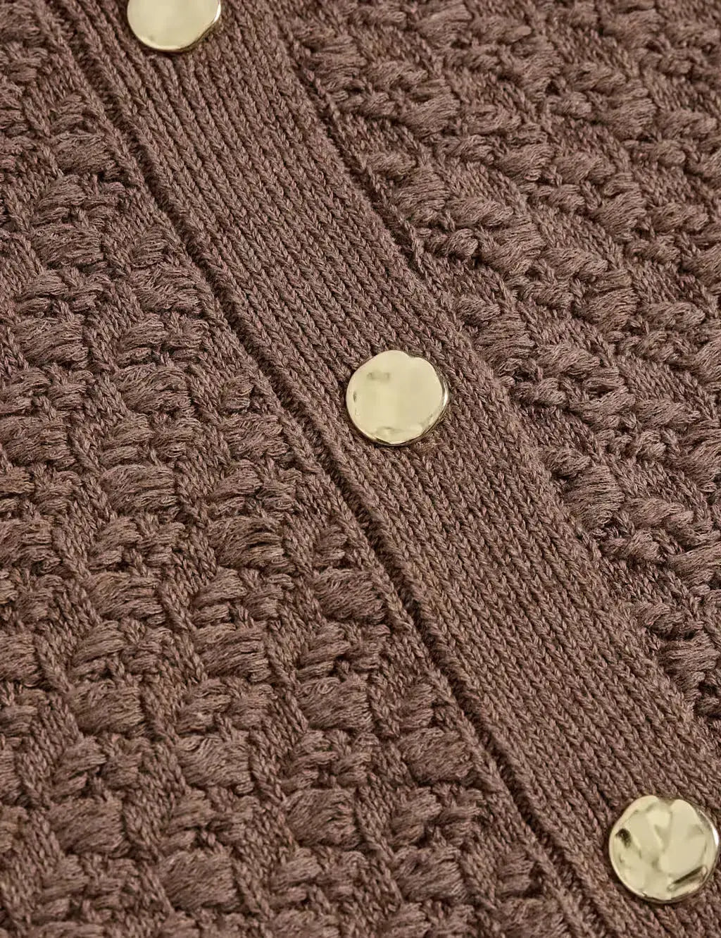 Cotton Blend Textured Button Front Cropped Cardigan  Adomoo