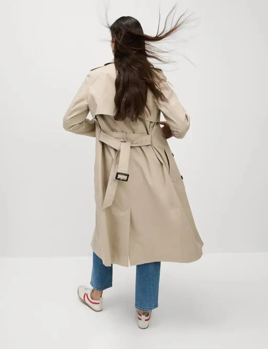 Cotton Rich Belted Longline Trench Coat  Adomoo