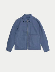Cotton Rich Canvas Harrington Jacket  Adomoo