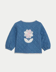 M&S Cotton Rich Denim Quilted Jacket (0-3 Yrs)  Adomoo
