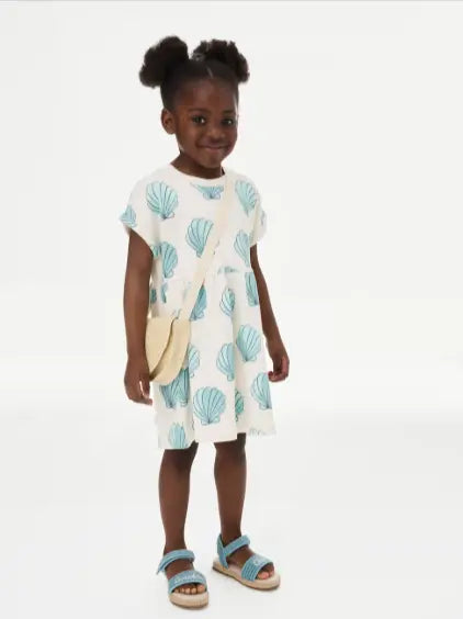 Cotton Rich Printed T-Shirt Dress (2-8 Yrs)  Adomoo