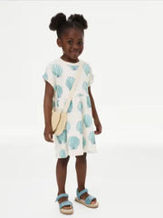 Cotton Rich Printed T-Shirt Dress (2-8 Yrs)  Adomoo