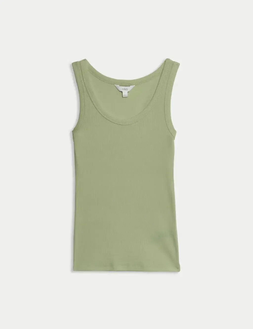 Cotton Rich Ribbed Slim Fit Vest Top  Adomoo