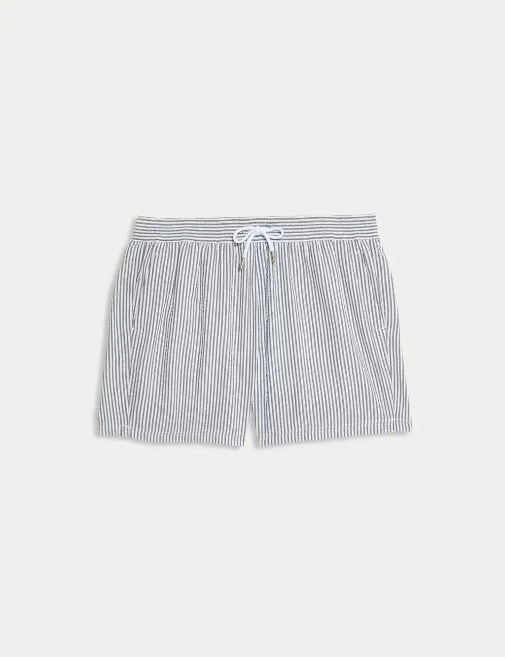 M&S Cotton Rich Seersucker Striped Swim Shorts  Adomoo