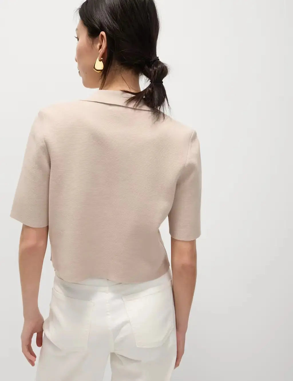 Cotton Rich Textured Knitted Blazer  Adomoo