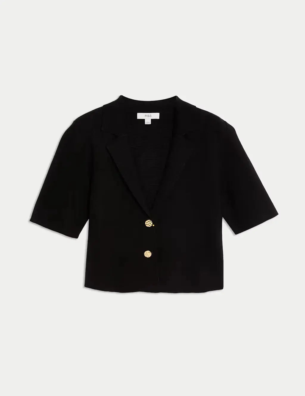 Cotton Rich Textured Knitted Blazer  Adomoo