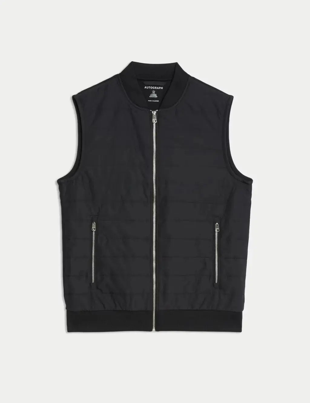 Cotton Rich Zip Up Quilted Gilet with Stormwear™  Adomoo