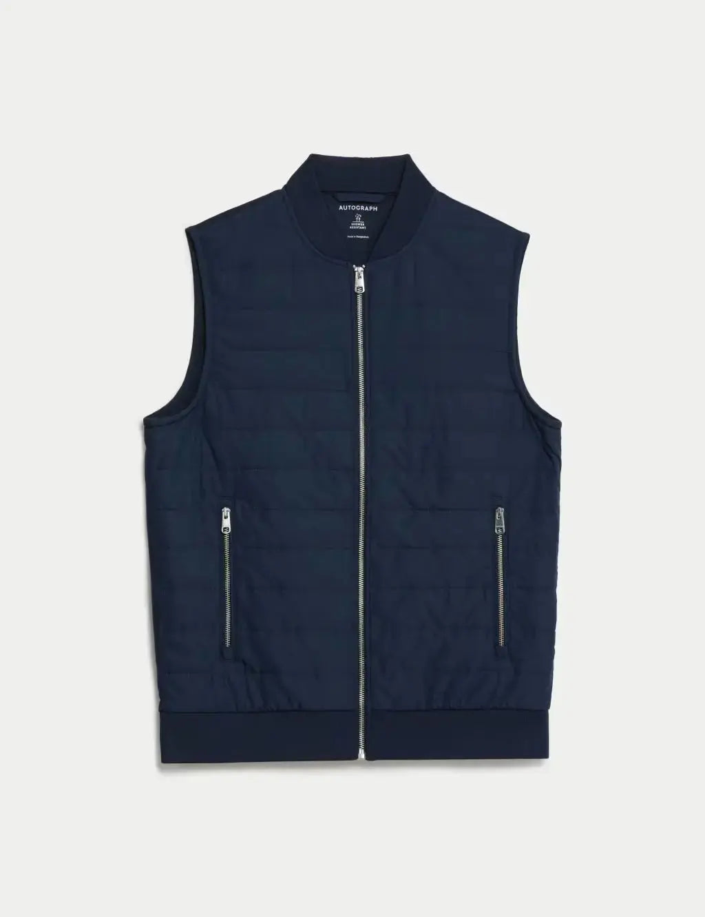 Cotton Rich Zip Up Quilted Gilet with Stormwear™  Adomoo