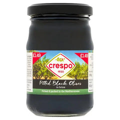 Crespo Pitted Black Olives in Brine 198g(Case of 6)  Adomoo