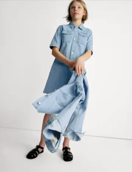 Denim Dress (6-16 Yrs)  Adomoo