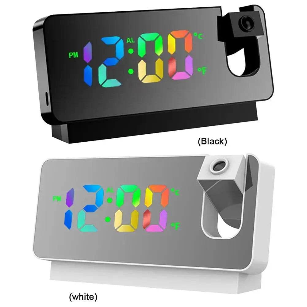 Digital Electronic Clock with Calendar&Temperature Projection Alarm Clock Multifunctional LED Display for Students Office Worker  Adomoo