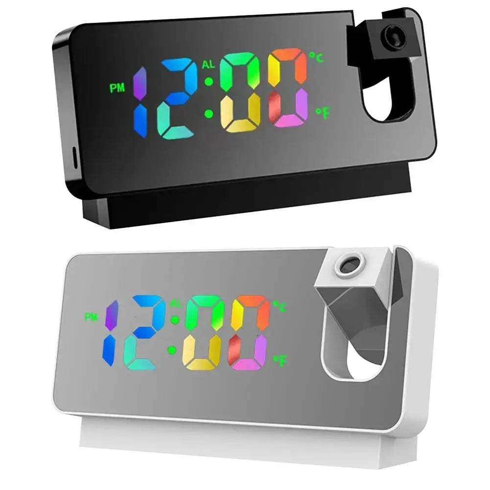 Digital Electronic Clock with Calendar&Temperature Projection Alarm Clock Multifunctional LED Display for Students Office Worker  Adomoo