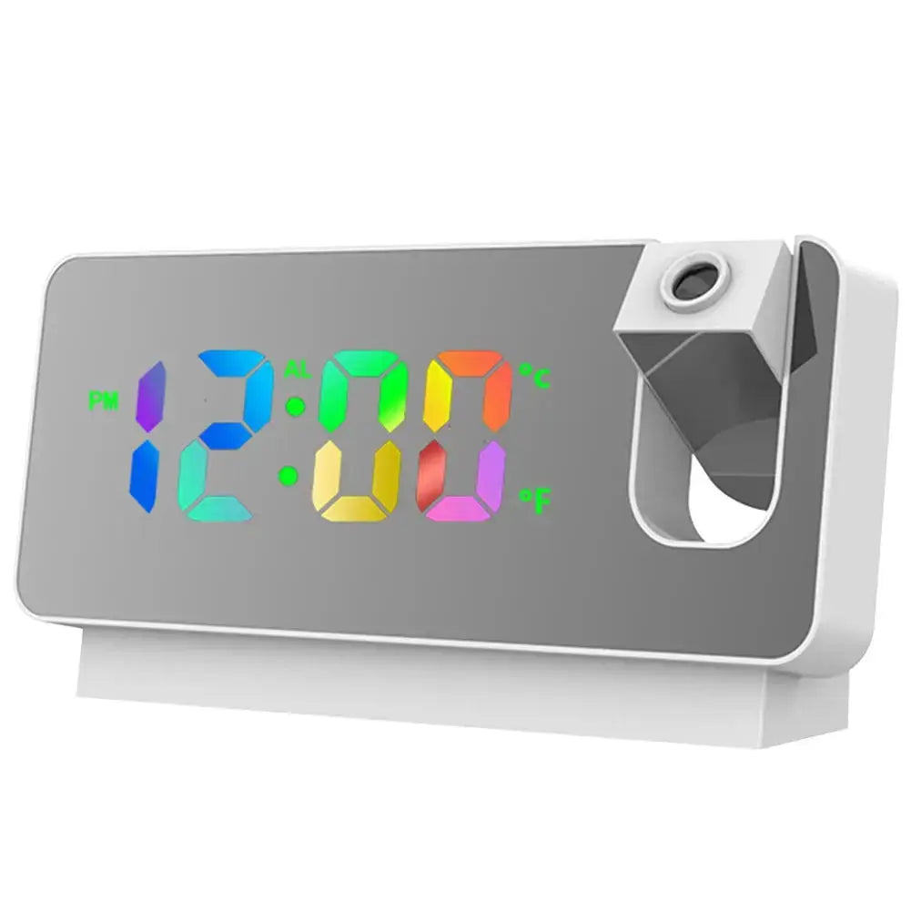 Digital Electronic Clock with Calendar&Temperature Projection Alarm Clock Multifunctional LED Display for Students Office Worker  Adomoo