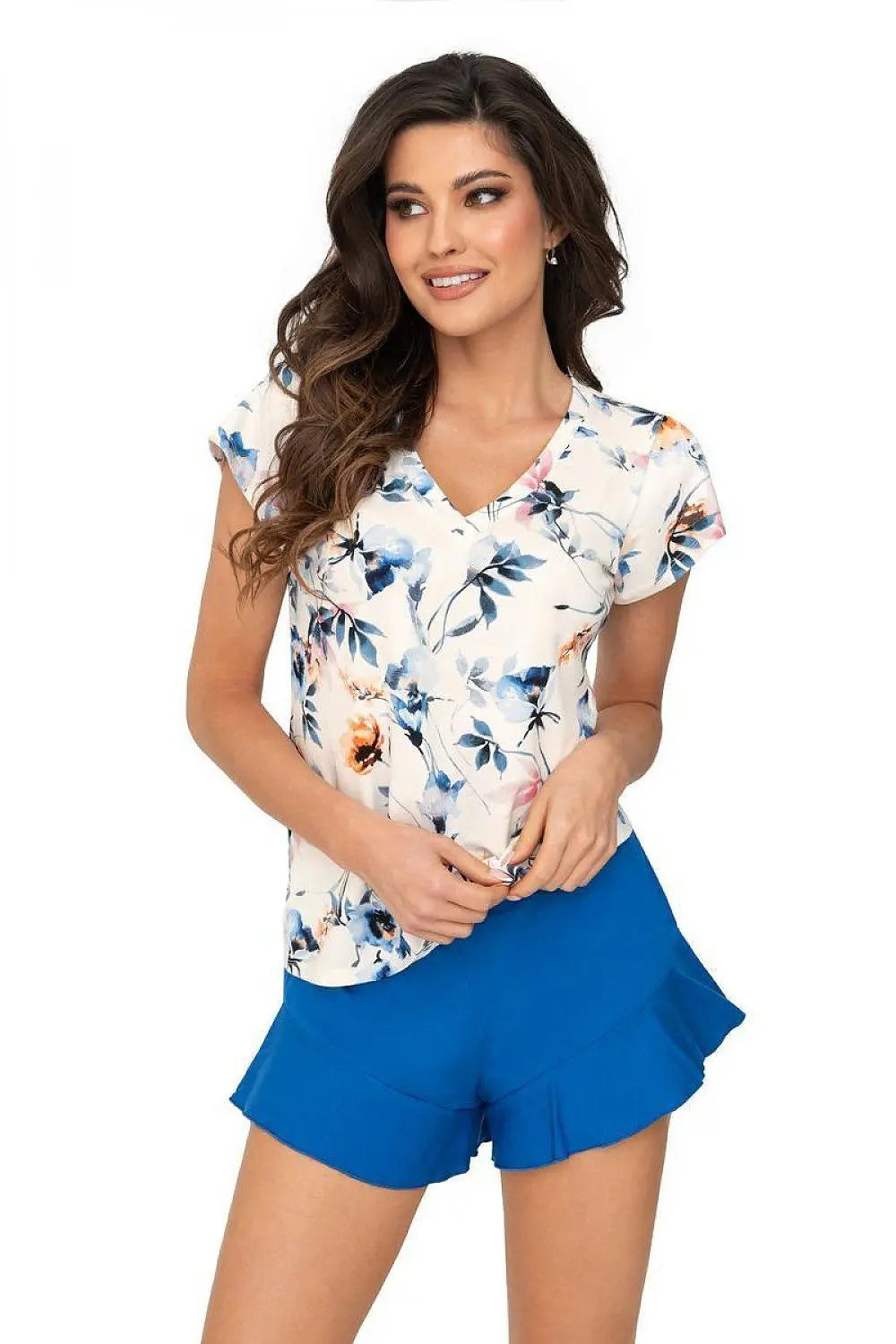 Donna blue pant and sleeves shirt pajamas  Adomoo