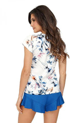 Donna blue pant and sleeves shirt pajamas  Adomoo