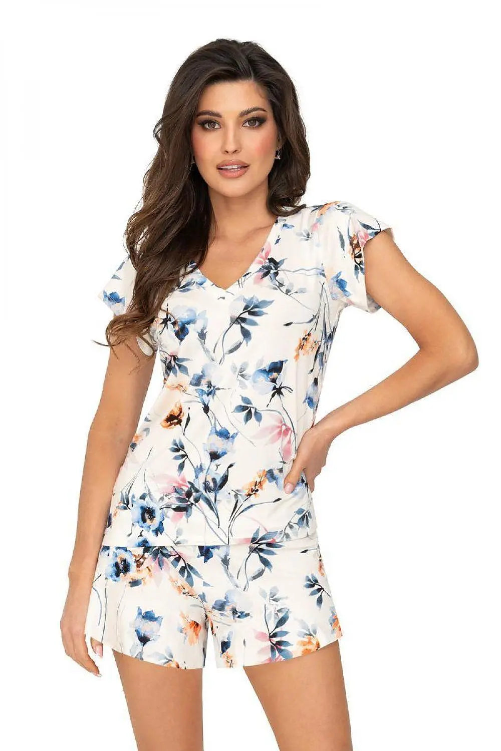 Donna floral motif shirt, pant womens pajamas  Adomoo