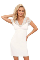 Donna ivana ecru smooth viscose nightgown  Adomoo