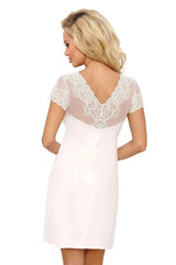Donna ivana ecru smooth viscose nightgown  Adomoo