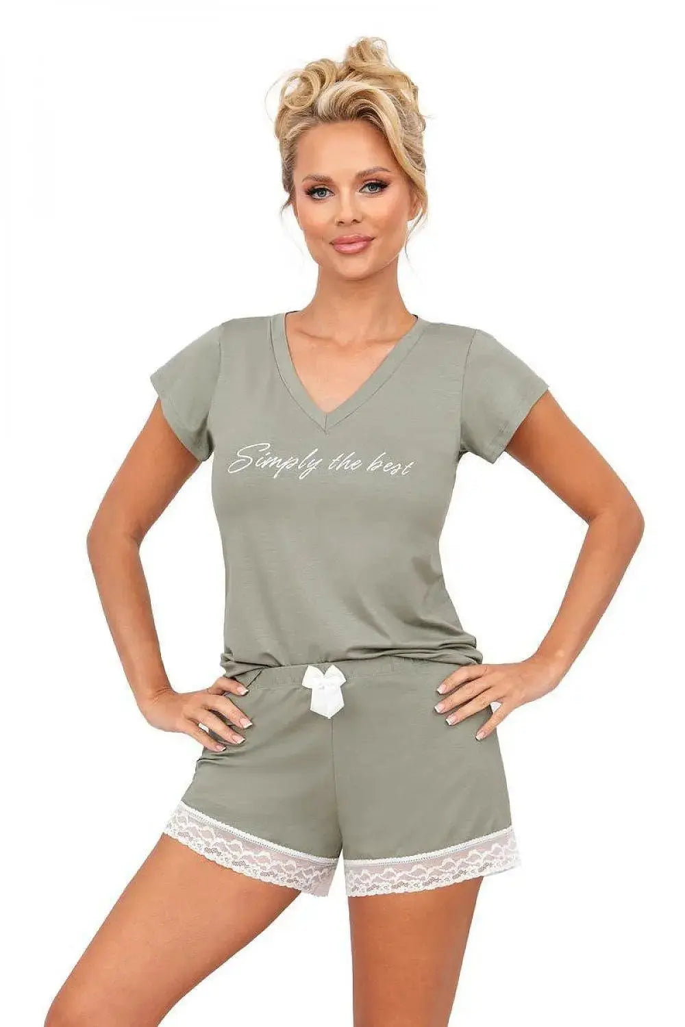 Donna soft short-sleeved blouse pajamas  Adomoo
