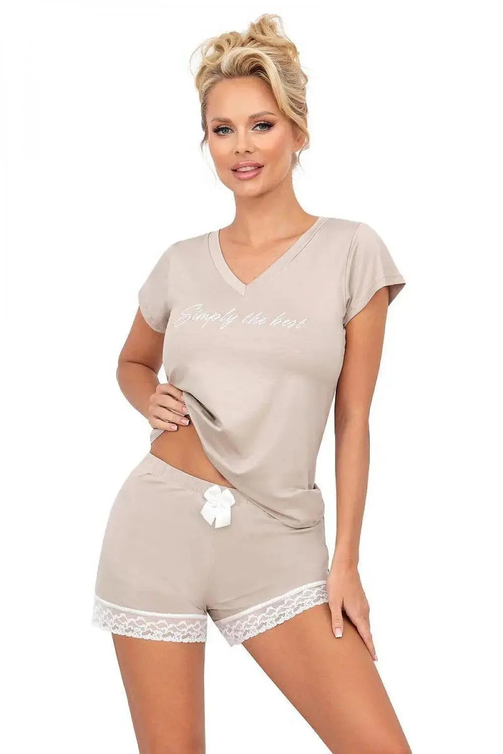 Donna soft short-sleeved blouse pajamas  Adomoo