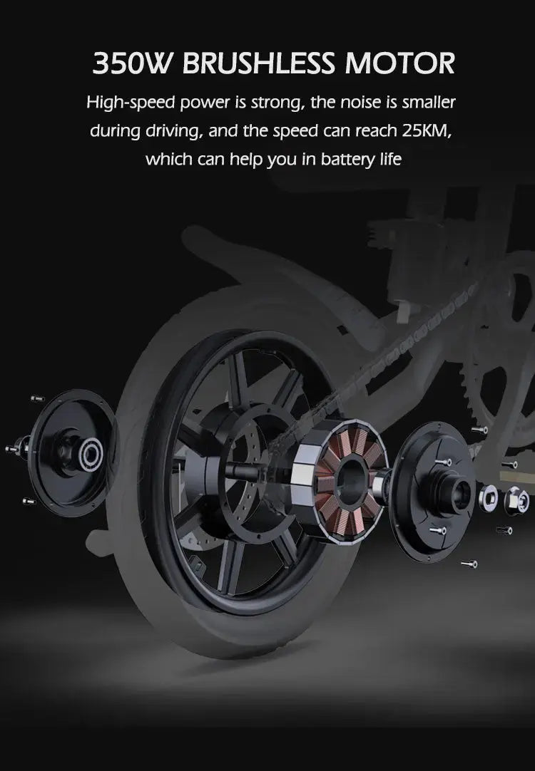 Electric Bike 36V 8Ah Battery 350 watts Motor 14 inch Folding Ebike Mankeel MZ-4  Adomoo