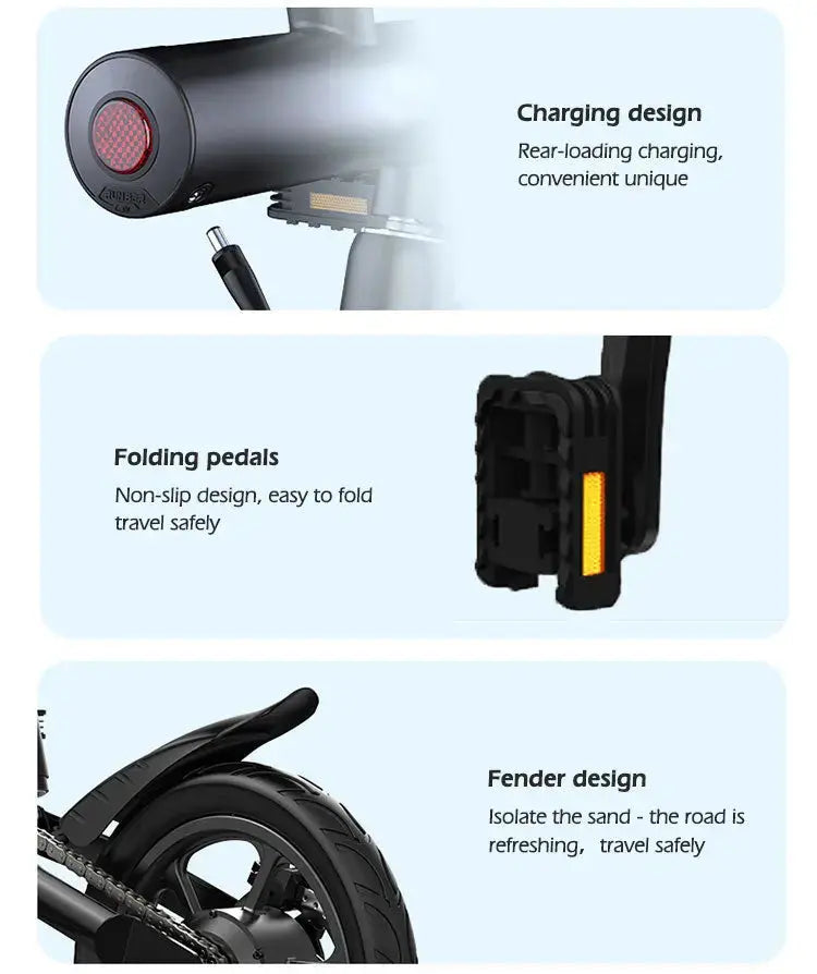 Electric Bike 36V 8Ah Battery 350 watts Motor 14 inch Folding Ebike Mankeel MZ-4  Adomoo