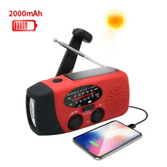 Emergency Hand Crank Radio with LED Flashlight  Adomoo