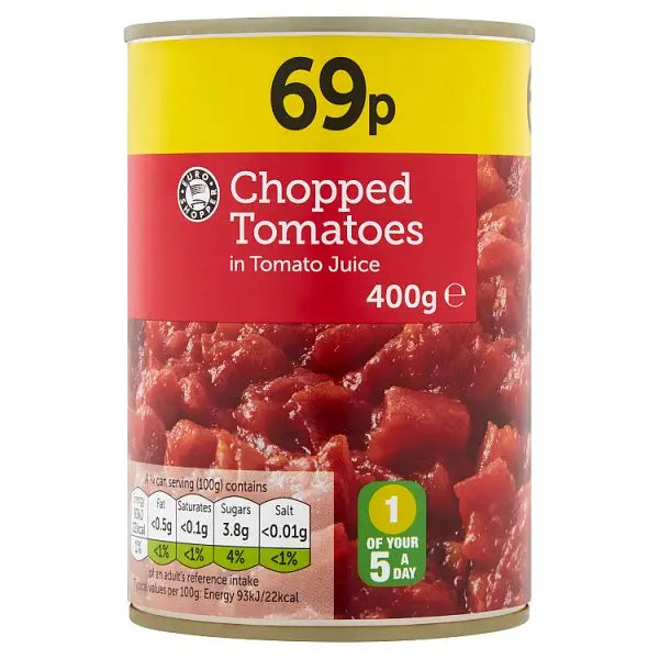 Euro Shopper Chopped Tomatoes in Tomato Juice 400g (Case of 12)  Adomoo