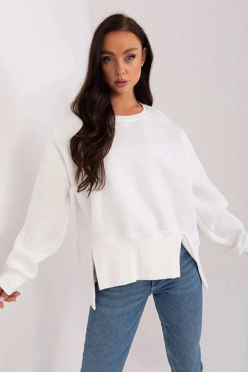 Ex Moda round neckline and long sleeves sweatshirt  Adomoo