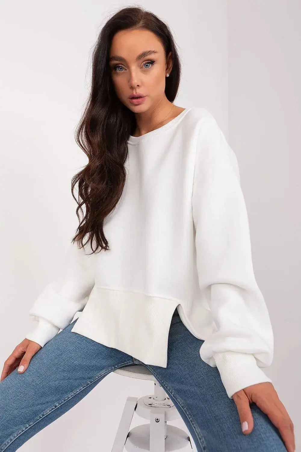 Ex Moda round neckline and long sleeves sweatshirt  Adomoo