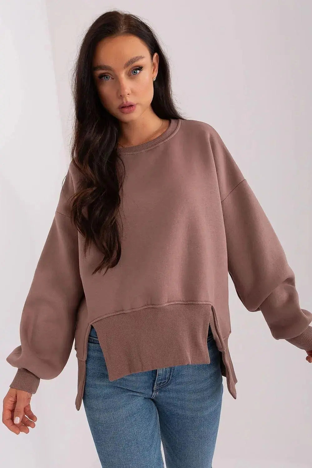 Ex Moda round neckline and long sleeves sweatshirt  Adomoo