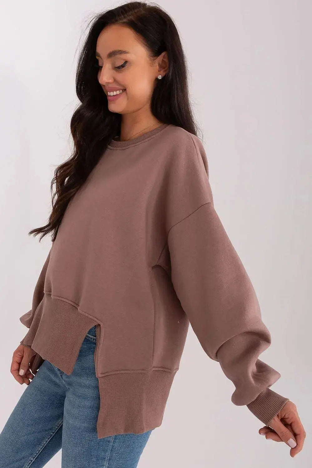 Ex Moda round neckline and long sleeves sweatshirt  Adomoo