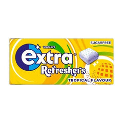 Extra Refreshers Tropical Flavour Sugarfree Chewing Gum Handy Box 7 Pieces (Case of 16)  Adomoo