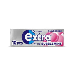 Extra White Bubblemint Chewing Gum Sugar Free 10 Pieces (Case of 30)  Adomoo
