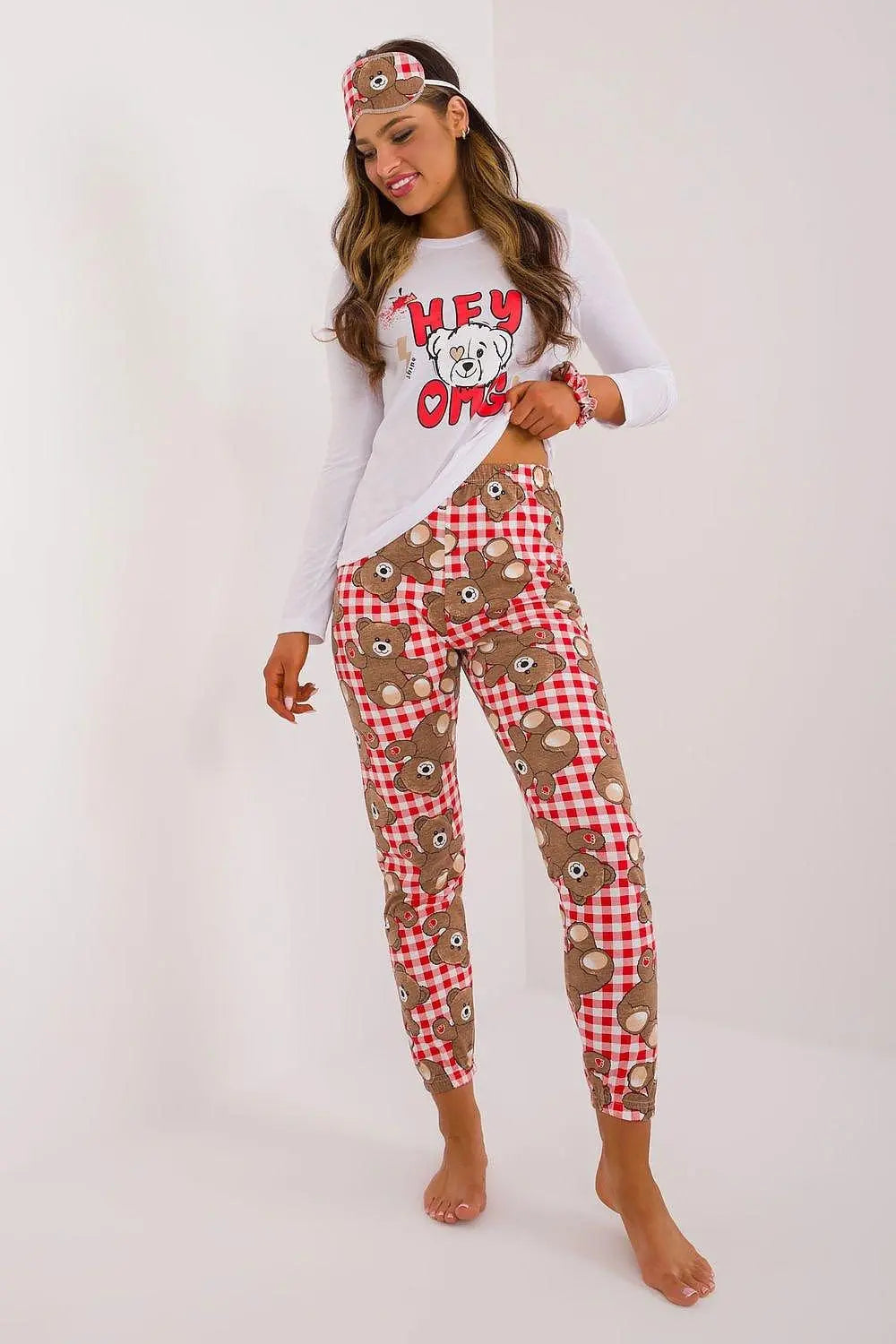 Factory Price blouse, pants, blindfold and hair elastic womens pajamas  Adomoo