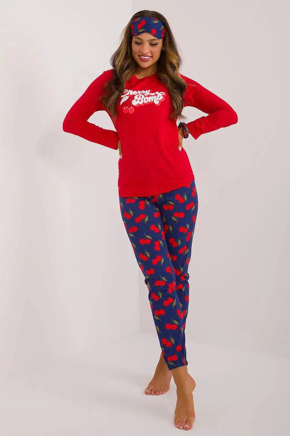 Factory Price blouse, pants, blindfold and hair elastic womens pajamas  Adomoo