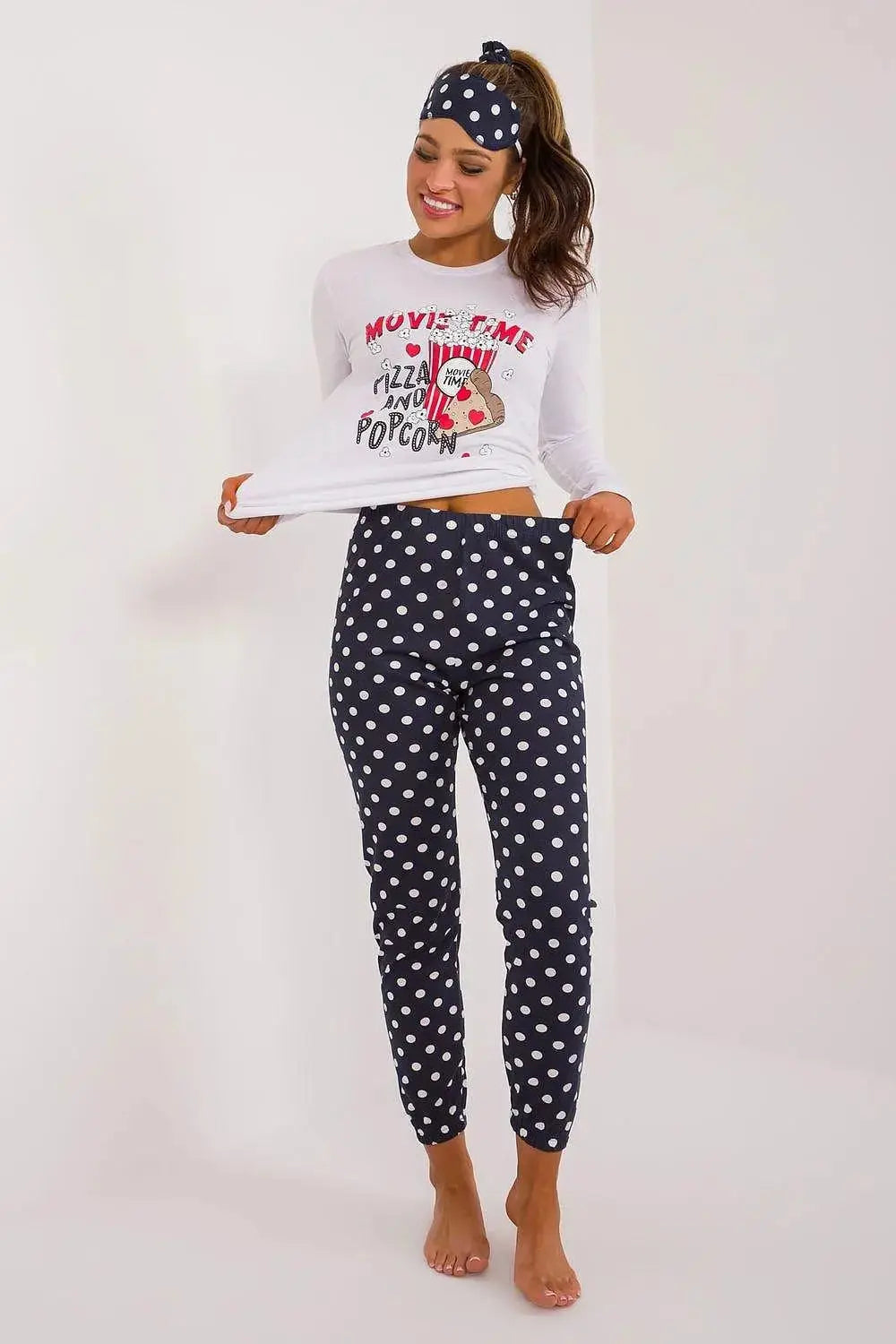 Factory Price blouse, pants, blindfold and hair elastic womens pajamas  Adomoo